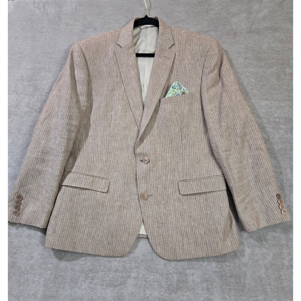 Bar III Linen Blazer Mens 42S Neutral Beach Wedding Old Money Natural Business